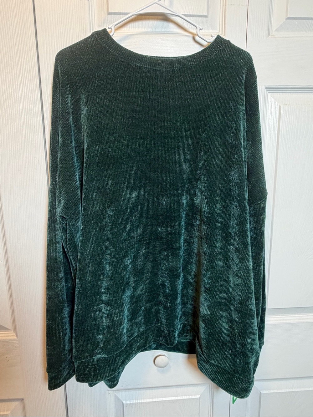 NWT Freckled Poppy 1XL Green Chenille Sweater Long Sleeve Cozy Soft Top